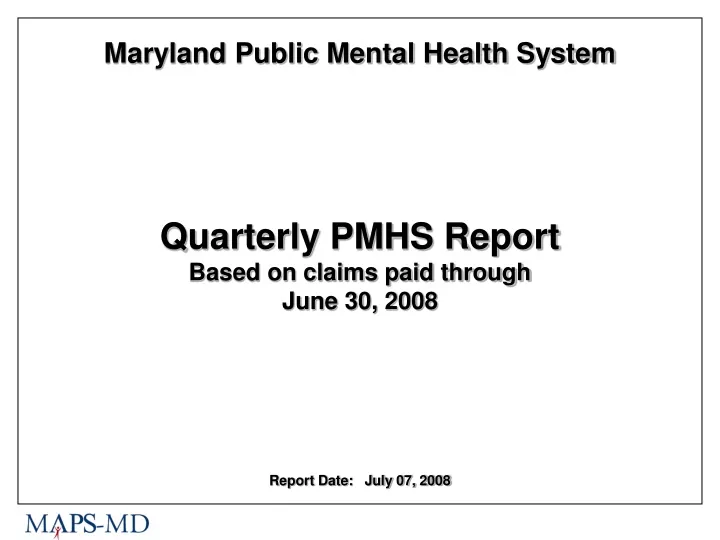 maryland public mental health system