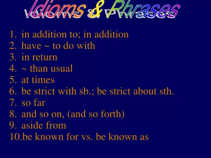 idioms phrases
