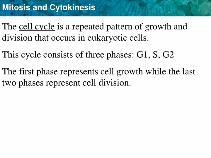 the cell cycle is a repeated pattern of growth