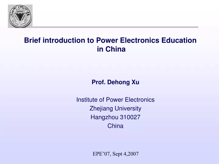 brief introduction to power electronics education