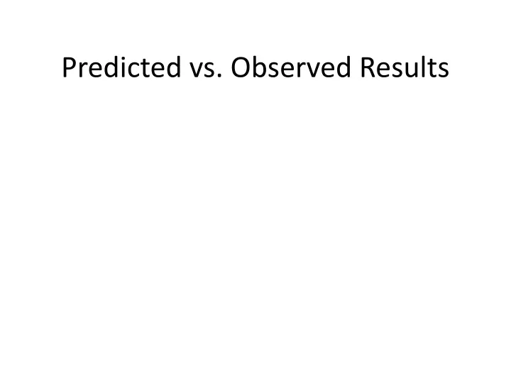 predicted vs observed results