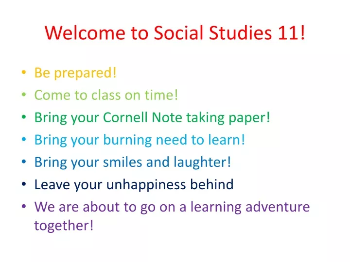 welcome to social studies 11