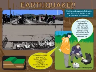 Chile’s earthquake in February was 8.8 on the Richter scale. It lasted for 90 seconds!