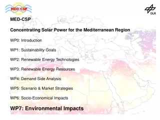 MED-CSP Concentrating Solar Power for the Mediterranean Region  WP0: Introduction