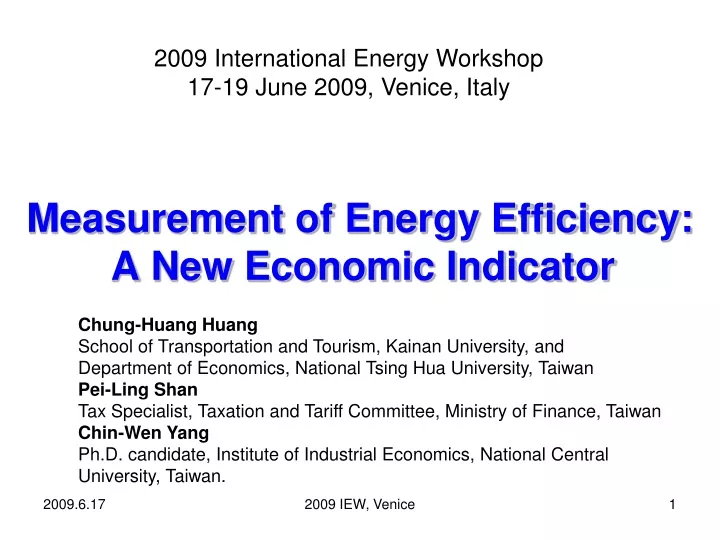 measurement of energy efficiency a new economic indicator