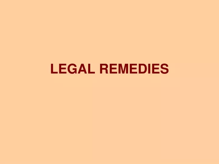 legal remedies