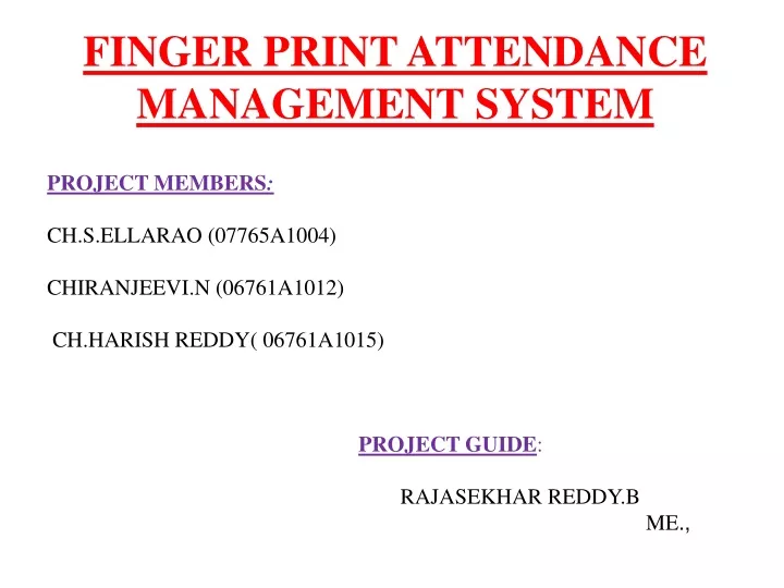 finger print attendance management system