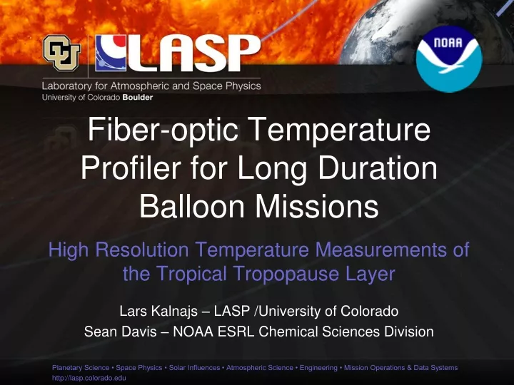 fiber optic temperature profiler for long duration balloon missions