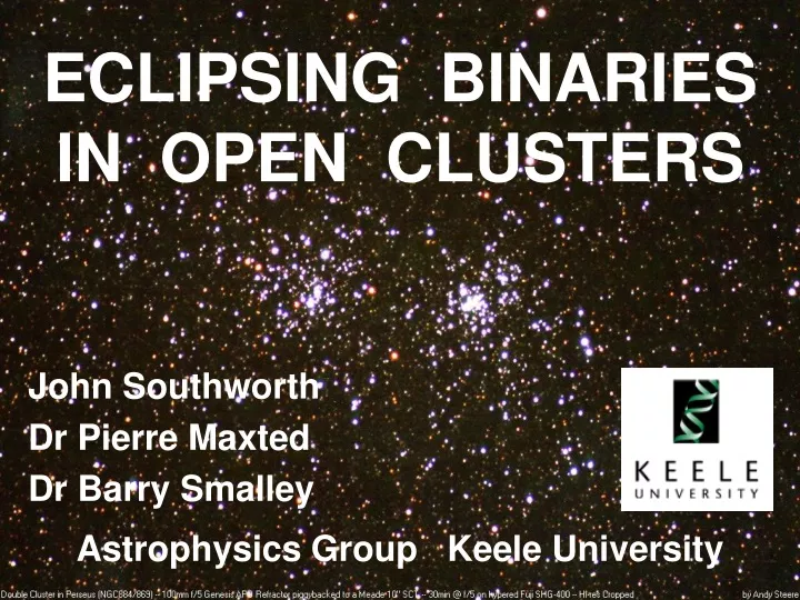 eclipsing binaries in open clusters