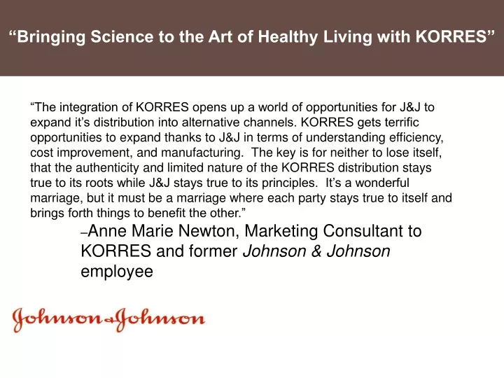 bringing science to the art of healthy living