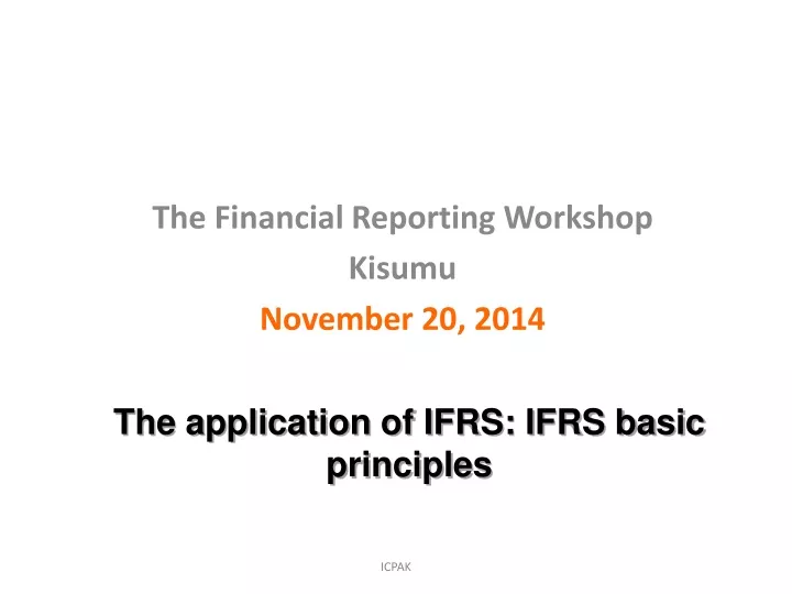 the financial reporting workshop kisumu november 20 2014