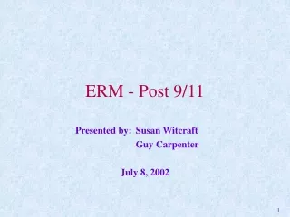 ERM - Post 9/11