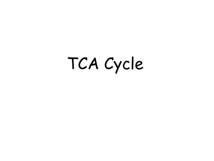 tca cycle