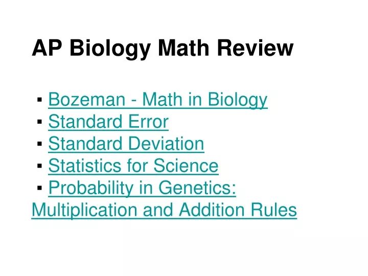 ap biology math review bozeman math in biology