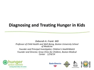 Diagnosing and Treating Hunger in Kids