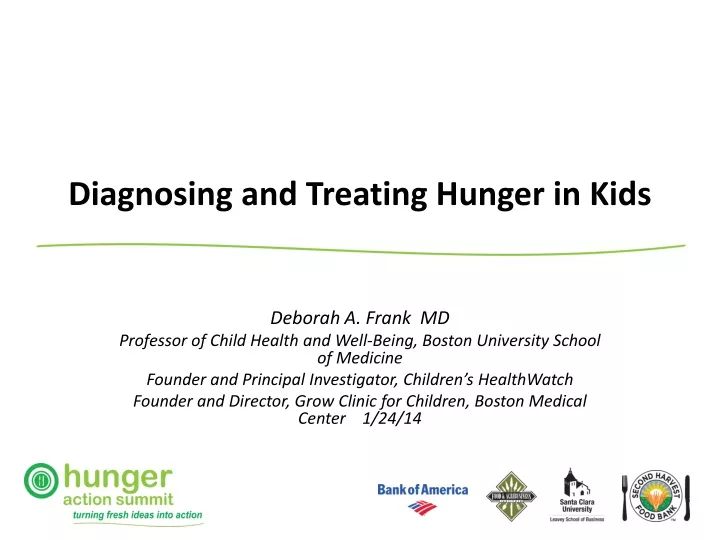 diagnosing and treating hunger in kids
