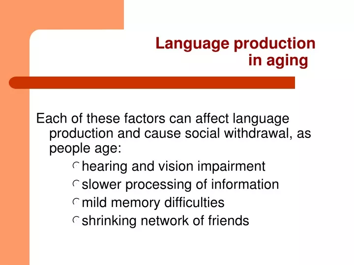language production in aging