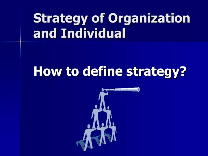 strategy of organization and individual