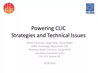 Powering CLIC  Strategies and Technical Issues