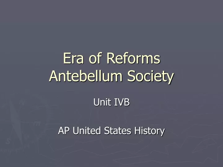 era of reforms antebellum society