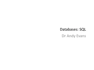 Databases: SQL