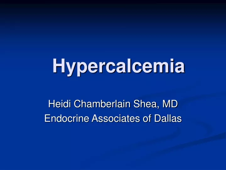 hypercalcemia