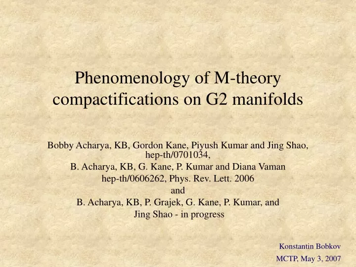 phenomenology of m theory compactifications on g2 manifolds