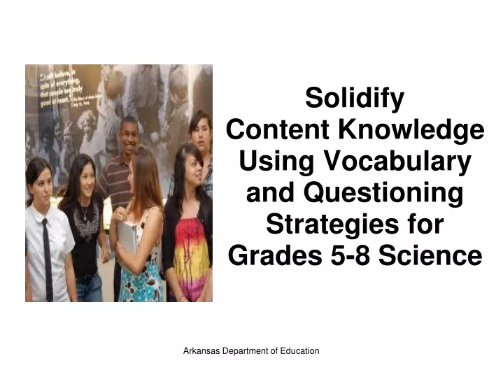 solidify content knowledge using vocabulary and questioning strategies for grades 5 8 science