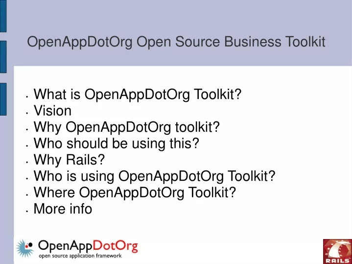 openappdotorg open source business toolkit