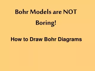 Bohr Models are NOT Boring!