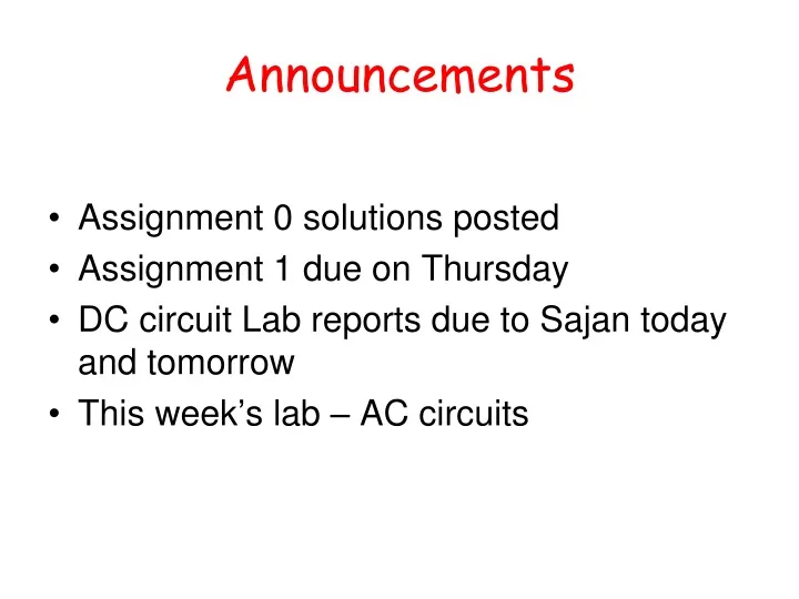 announcements