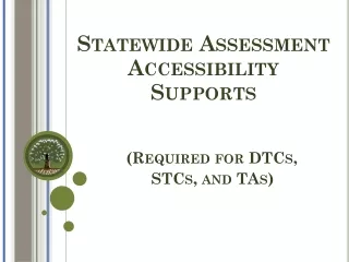Statewide Assessment Accessibility Supports (Required for DTCs,     STCs, and TAs)