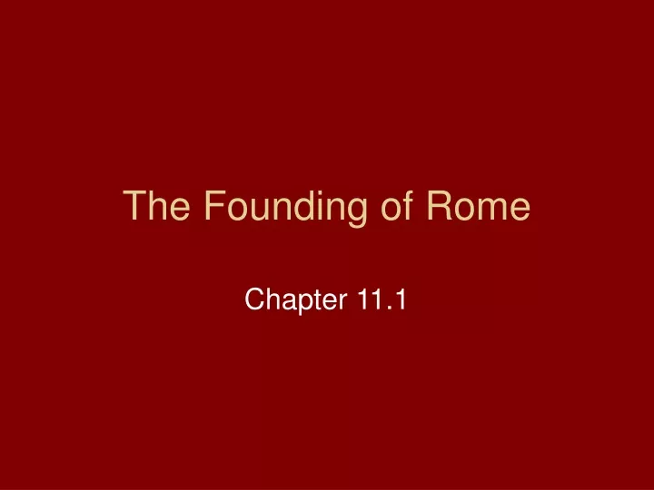 the founding of rome