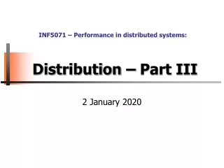 Distribution – Part III