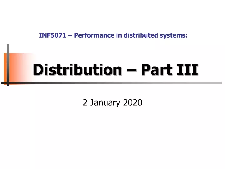 distribution part iii