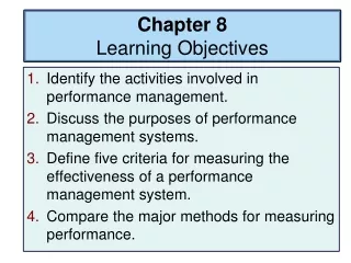 Chapter 8 Learning Objectives