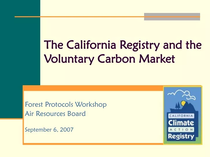 the california registry and the voluntary carbon market