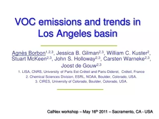 VOC e missions and trends in Los Angeles basin