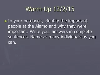 Warm-Up 12/2/15