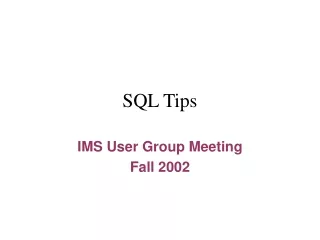 SQL Tips