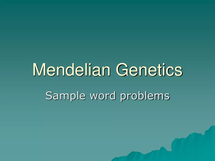 PPT - Mendelian Genetics PowerPoint Presentation, Free Download - ID ...