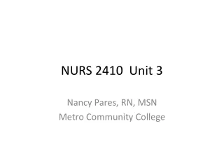 NURS 2410  Unit 3
