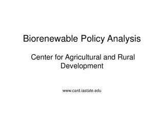 Biorenewable Policy Analysis   Center for Agricultural and Rural Development
