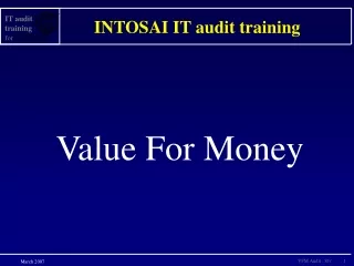 INTOSAI IT audit training