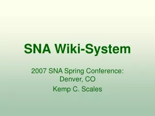 SNA Wiki-System