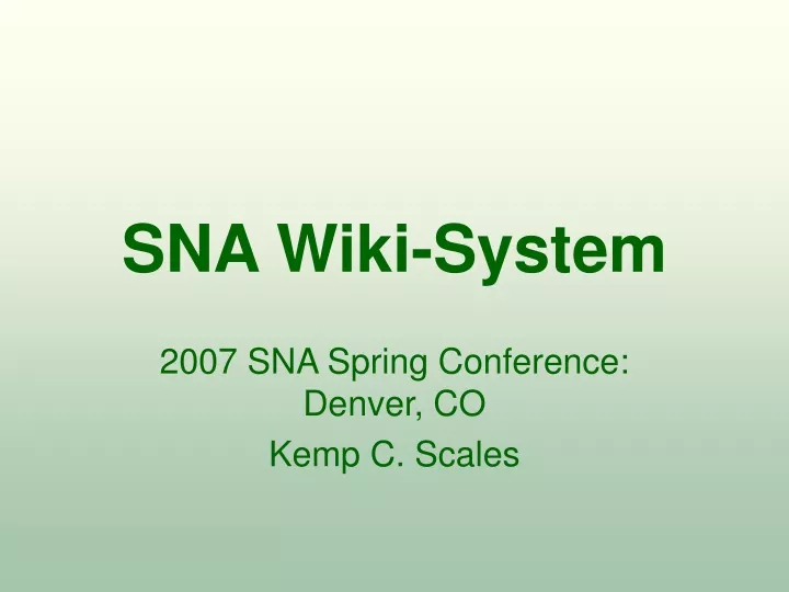 sna wiki system