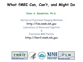 Peter A. Bandettini, Ph.D. Section on Functional Imaging Methods fim.nimh.nih