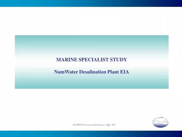 marine specialist study namwater desalination