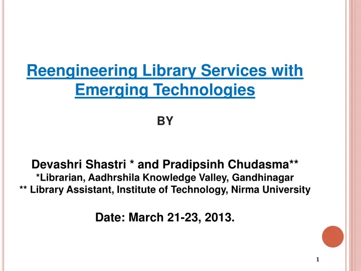 reengineering library services with emerging