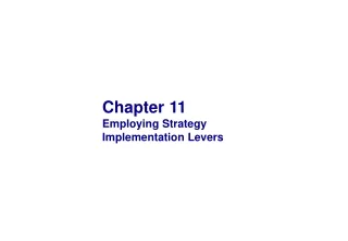 Chapter 11 Employing Strategy Implementation Levers